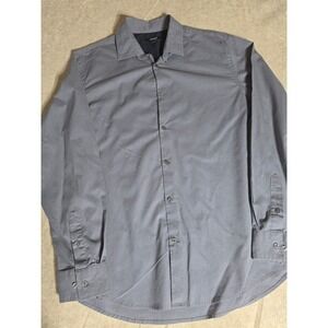 Alfani Mens Gray Long Sleeve Button Down Stretch Shirt Medium
